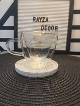 Xicara parede dupla coração interno vidro Borossilicato 150ml Xicara parede dupla coração interno vidro Borossilicato 150ml