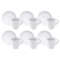 Xícara Pires Cappuccino Paola Porcelana 200ml 12pçs