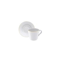 Xícara Pires Chá Filetada Elisa Porcelana 185ml 2pçs Xícara Pires Chá Filetada Elisa Porcelana 185ml 2pçs