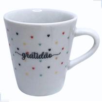 Xícara Porcelana 120ml Café Gratidão Fé Sucesso Presente