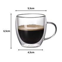 Xícara Vidro Duplo 80ml 250ml Café Expresso Parede Dupla Térmica Borossilicato Kit 1 a 4 Canecas Xícara Vidro Duplo 80ml 250ml Café Expresso Parede Dupla Térmica Borossilicato Kit 1 a 4 Canecas