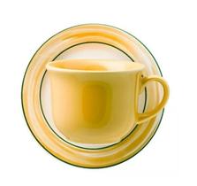 Xícaras C/ Pires 200ml Donna Oxford Porcelana Amarelo 06uni Xícaras C/ Pires 200ml Donna Oxford Porcelana Amarelo 06uni