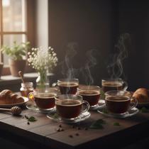 Xícaras Café Clássica 80ml Conjunto 6 Com Pires De Vidro Xícaras Café Clássica 80ml Conjunto 6 Com Pires De Vidro