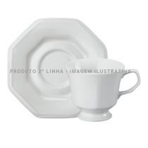 Xicaras Chá com Pires 200ml 2ª Linha Porcelana Schmidt - Mod. Prisma 077