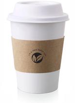 Xícaras de café compostáveis KTOB de 12 onças (pacote com 50) com tampas e mangas Xícaras de café compostáveis KTOB de 12 onças (pacote com 50) com tampas e mangas