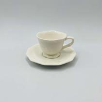 Xicaras de Cafe de Porcelana Durable Porcelain com Pires Alto Relevo 100ml - Wolff