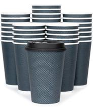 Xícaras de café descartáveis Glowcoast 350 ml com tampas, conjunto 80, cinza Xícaras de café descartáveis Glowcoast 350 ml com tampas, conjunto 80, cinza