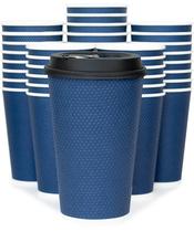 Xícaras de café Glowcoast To Go, 16 onças com tampas, 60 unidades, azul meia-noite Xícaras de café Glowcoast To Go, 16 onças com tampas, 60 unidades, azul meia-noite