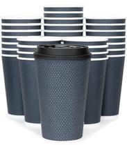 Xícaras de café Glowcoast To Go, 16 onças com tampas, 60 unidades, cinza escuro Xícaras de café Glowcoast To Go, 16 onças com tampas, 60 unidades, cinza escuro