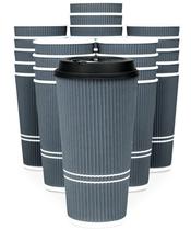Xícaras de café Glowcoast To Go 650 ml com tampas, pacote com 50 unidades em cinza escuro Xícaras de café Glowcoast To Go 650 ml com tampas, pacote com 50 unidades em cinza escuro