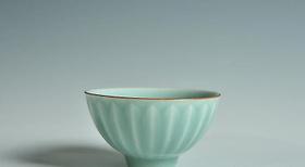 Xícaras de chá de café chapéu com padrão de pétala de lótus celadon e conjunto de chá de kung fu de cerâmica de estilo japonês