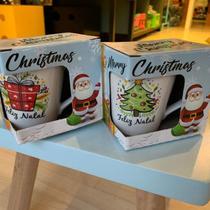 Xícaras de Natal Decorada para Presente na Caixa 2 Unidades - Clube de Mães