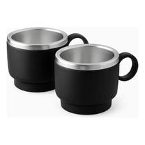 Xicaras para café/chá inox tramontina preta 2 peças 80ml