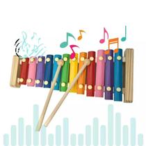 Xilofone 12 notas brinquedo educativo infantil musical para criança