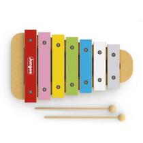 Xilofone Infantil Musical Em Madeira MDF Com 7 Notas E 2 Baquetas - Junges