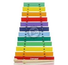 Xilofone Liverpool Kids com 12 Teclas de Madeira (Musicalização Infantil) 5513 com Baquetas