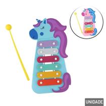 Xilofone Musical Infantil 22cm Unicórnio Cores - Tudo em Caixa