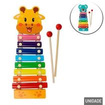 Xilofone Musical Infantil 24 cm ou 33 cm de Madeira Animais