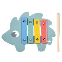 Xilofone Porco Espinho Colorido Madeira Brinquedo Musical Infantil 1 ano Buba