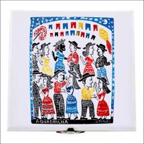 Xilogravura Quadrilha Junina em azulejo