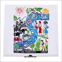 Xilogravura Rio São Francisco em azulejo
