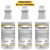 XTRACTION II Kit com 3 Unidades Detergente para Estofado Carpete Tapete Colchão Poltrona Sofá Cadeira Limpa Higieniza Spartan 1 Litro