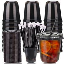 Xuelimei, pacote com 50 copos de plástico descartáveis de 360 ml com tampas