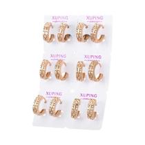 Xuping Jewelry Novidade Charme Cor Dourada 6 Pares 1 Pacotes Brinco para Mulheres Presente de Natal