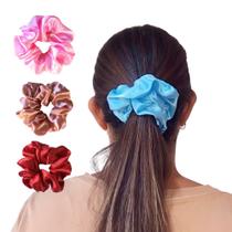 Xuxinha de Cetim Anti Fizz Elástico de Cabelo Scrunchie