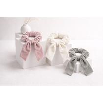 Xuxinha Feminina Veludo 2 em 1 Laço Grande Scrunchie Luxo Alta Qualidade