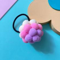 Xuxinha Infantil Flor Pompom Colorido Lilás Xuxinha Infantil Flor Pompom Colorido Lilás