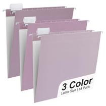 Y YOMA Conjunto com 18 Pastas Suspensas em Gradiente Tamanho Carta Pasta Decorativa Organizador de Arquivos para Escritório e Casa com Abas Ajustáveis 1/5 Cortadas, Violeta Esmaecido