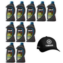 Yamalube TCW3 2 Tempos Óleo Náutico Premium Kit 10 Litros Mais Boné