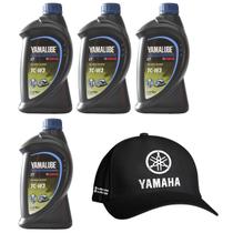 Yamalube TCW3 Óleo Premium Jet Ski e Motores de Popa 2 Tempos 1 Litro + Boné Kit C/4