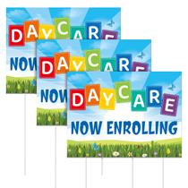 Yard Sign AceOrbit Daycare agora matriculando 40 x 30 cm, 3 unidades