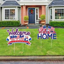 Yard Sign chiazllta Welcome Military Home com estacas de 50x35cm