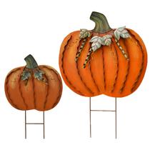 Yard Signs Fall Decor Metal Pumpkin Stakes wovorins (44,5 cm+66 cm) Yard Signs Fall Decor Metal Pumpkin Stakes wovorins (44,5 cm+66 cm)