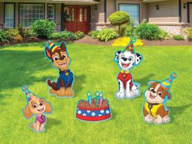 Yard Signs Paw Patrol Birthday com 18 personagens de Metal Stakes