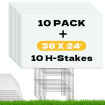 Yard Signs WENWELL Large Blank 24x36 polegadas com estacas, pacote com 10