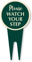 Yard Stake Sign SmartSign Por favor, observe seus passos 15x30cm Yard Stake Sign SmartSign Por favor, observe seus passos 15x30cm