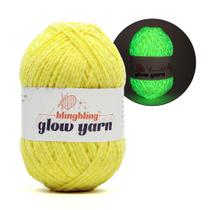Yarn Bulingbuling Chenille amarelo que brilha no escuro 100g
