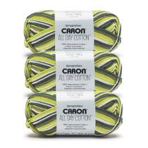Yarn Caron All Day Cotton, pacote com 3, 100 g, mercerizado 4 Worsted