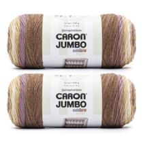 Yarn Caron Jumbo Ombre Seashell, pacote com 2, 340 g de acrílico 4 Yarn Caron Jumbo Ombre Seashell, pacote com 2, 340 g de acrílico 4