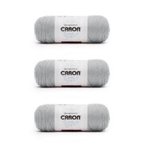 Yarn Caron Simply Soft Feathered Grey, pacote com 3 unidades, 510 g de acrílico