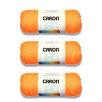 Yarn Caron Simply Soft Neon Orange, pacote com 3 unidades, 170 g de acrílico Yarn Caron Simply Soft Neon Orange, pacote com 3 unidades, 170 g de acrílico