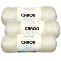 Yarn Caron Simply Soft Solids Off White H97003-9702 (pacote com 3) Yarn Caron Simply Soft Solids Off White H97003-9702 (pacote com 3)