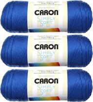 Yarn Caron Simply Soft Solids Royal Blue H97003-9767 (pacote com 3) Yarn Caron Simply Soft Solids Royal Blue H97003-9767 (pacote com 3)