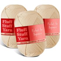 Yarn Hearth & Harbor, pacote com 3, 75% algodão, 25% nylon, 230 m, bege