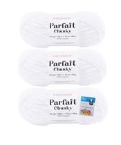 Yarn Premier Yarns Parfait Chunky Chenille 100g, pacote com 3 unidades, branco Yarn Premier Yarns Parfait Chunky Chenille 100g, pacote com 3 unidades, branco
