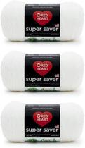 Yarn Red Heart Super Saver Soft White, pacote com 3, 198g de acrílico Yarn Red Heart Super Saver Soft White, pacote com 3, 198g de acrílico